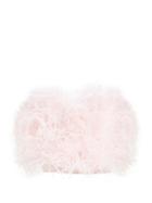 Matchesfashion.com Attico - Faux Pearl Trimmed Ostrich Feather Top - Womens - Pink