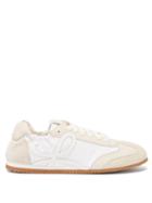 Ladies Shoes Loewe - Ballet Runner Leather Trainers - Womens - White