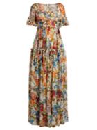 Dolce & Gabbana Floral-print Ruffle-trimmed Gown