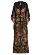 Roberto Cavalli Galaxy Garden-print Silk-georgette Gown