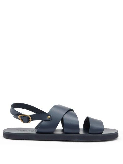 Matchesfashion.com Ancient Greek Sandals - Miltos Leather Sandals - Mens - Navy