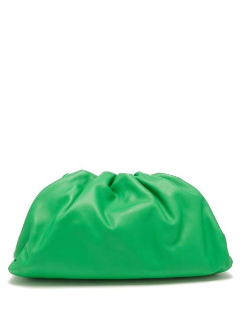 Bottega Veneta - The Pouch Large Leather Clutch Bag - Womens - Green
