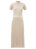 Matchesfashion.com Gabriela Hearst - Elvis Rib-knitted Cashmere-blend Midi Dress - Womens - Beige