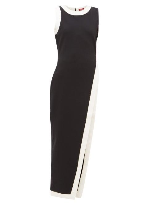 Matchesfashion.com Staud - Asymmetric White-stripe Jersey Tunic - Womens - Black White