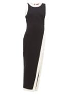 Matchesfashion.com Staud - Asymmetric White-stripe Jersey Tunic - Womens - Black White