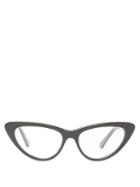 Matchesfashion.com Stella Mccartney - Chain Inlay Cat Eye Acetate Glasses - Womens - Black