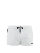 Matchesfashion.com Balmain - Logo Embroidered Swim Shorts - Mens - White Multi