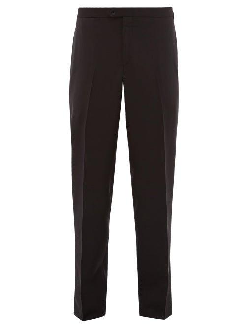 Matchesfashion.com Thom Sweeney - Side Stripe Wool Twill Tuxedo Trousers - Mens - Dark Navy