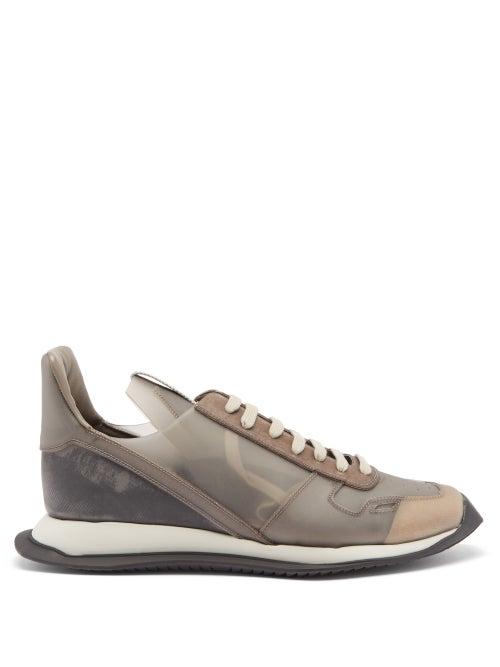 Matchesfashion.com Rick Owens - Phleg Extended-heel Panelled Trainers - Mens - Black