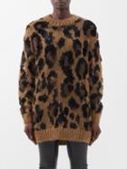 Junya Watanabe - Leopard-print Jacquard Longline Wool Sweater - Womens - Leopard