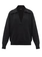 Made In Tomboy - Musa Cashmere Polo Sweater - Womens - Black