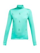 Matchesfashion.com Raf Simons - Ring Embellished Jersey Roll Neck Top - Womens - Green