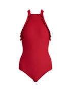 Made By Dawn Venus Ruffle-trimmed Halterneck Swimsuit