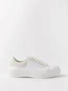 Alexander Mcqueen - Deck Canvas And Suede Trainers - Mens - White