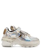 Matchesfashion.com Maison Margiela - Retro Fit Deconstructed Low Top Leather Trainers - Womens - Silver