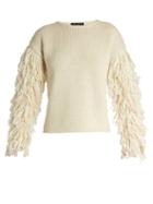 Matchesfashion.com Tabula Rasa - Karash Fringed Sleeve Alpaca Blend Sweater - Womens - Cream
