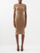 Fendi - Abito Ff-jacquard Chenille Sweater Dress - Womens - Brown Multi