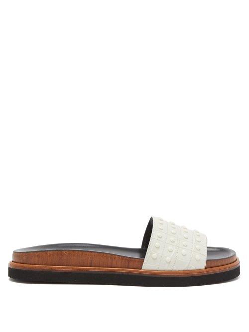 Matchesfashion.com Tod's - Gommini Leather Slides - Womens - White