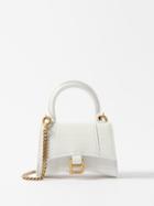 Balenciaga - Hourglass Mini Crocodile-effect Cross-body Bag - Womens - White