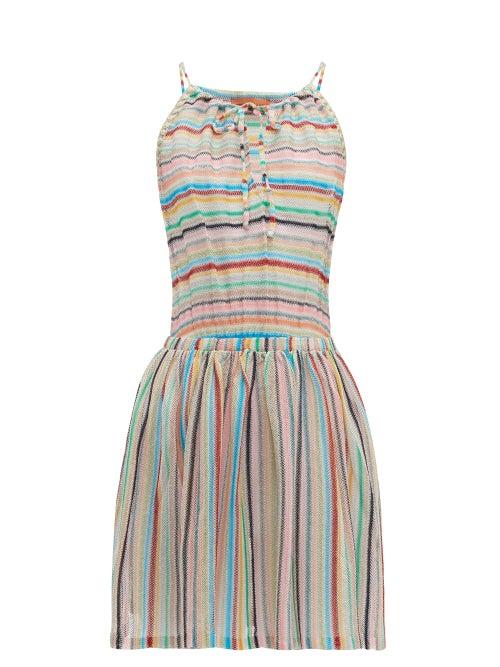 Matchesfashion.com Missoni Mare - Striped Halterneck Mini Dress - Womens - Multi
