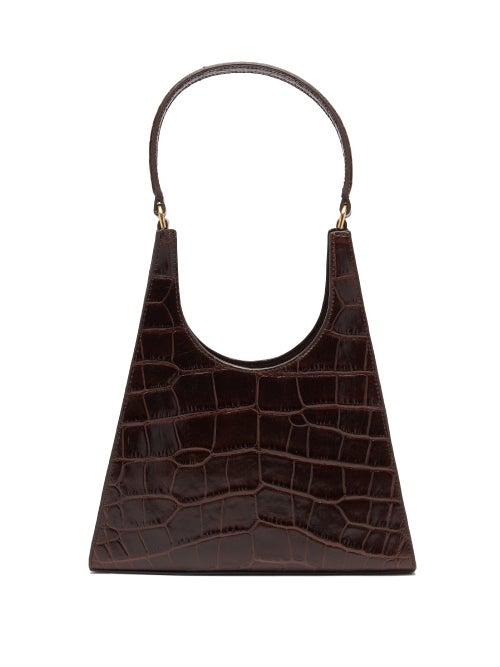 Matchesfashion.com Staud - Rey Crocodile-embossed Leather Handbag - Womens - Brown