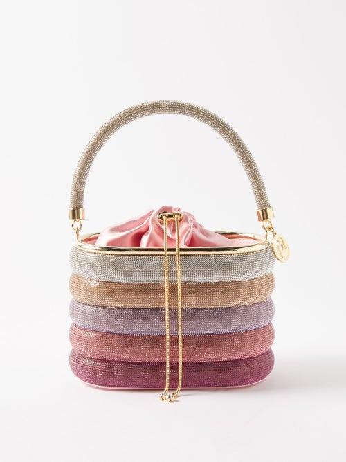 Rosantica - Holli Favilla Crystal-embellished Handbag - Womens - Pink Multi