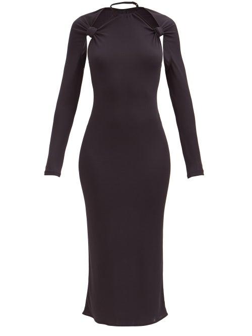 Jacquemus - Nodi Halterneck Cutout Jersey Dress - Womens - Navy