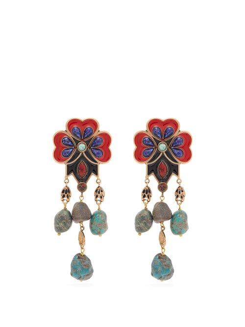 Matchesfashion.com Etro - Flower Bead Earrings - Womens - Red