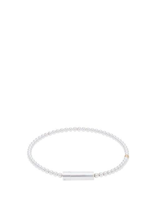 Le Gramme - Gold And Sterling Silver Beaded Bracelet - Mens - Silver Gold