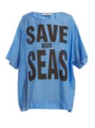 Katharine Hamnett Save Our Seas Print Silk T-shirt