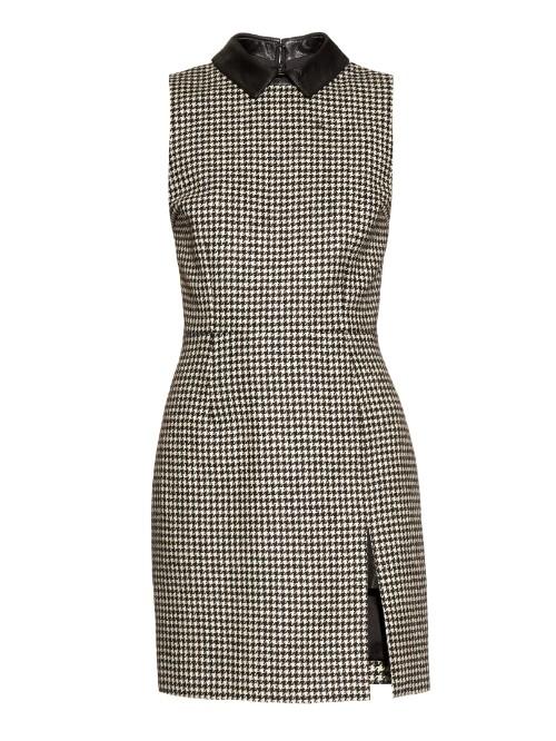 Saint Laurent Hound's-tooth Wool Dress