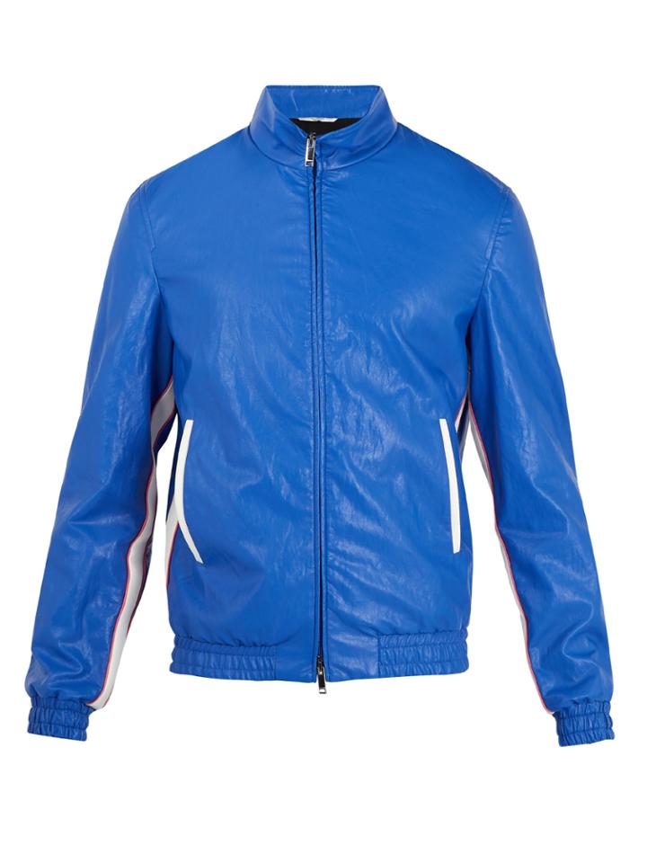 Valentino High-neck Faux-leather Bomber Jacket