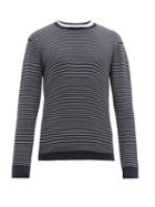 Matchesfashion.com Odyssee - Breton Striped Crew Neck Cotton Sweater - Mens - Navy