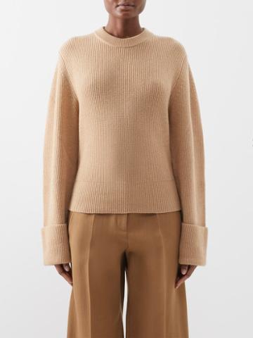 Sa Su Phi - Ribbed-knit Oversized Cashmere Sweater - Womens - Camel