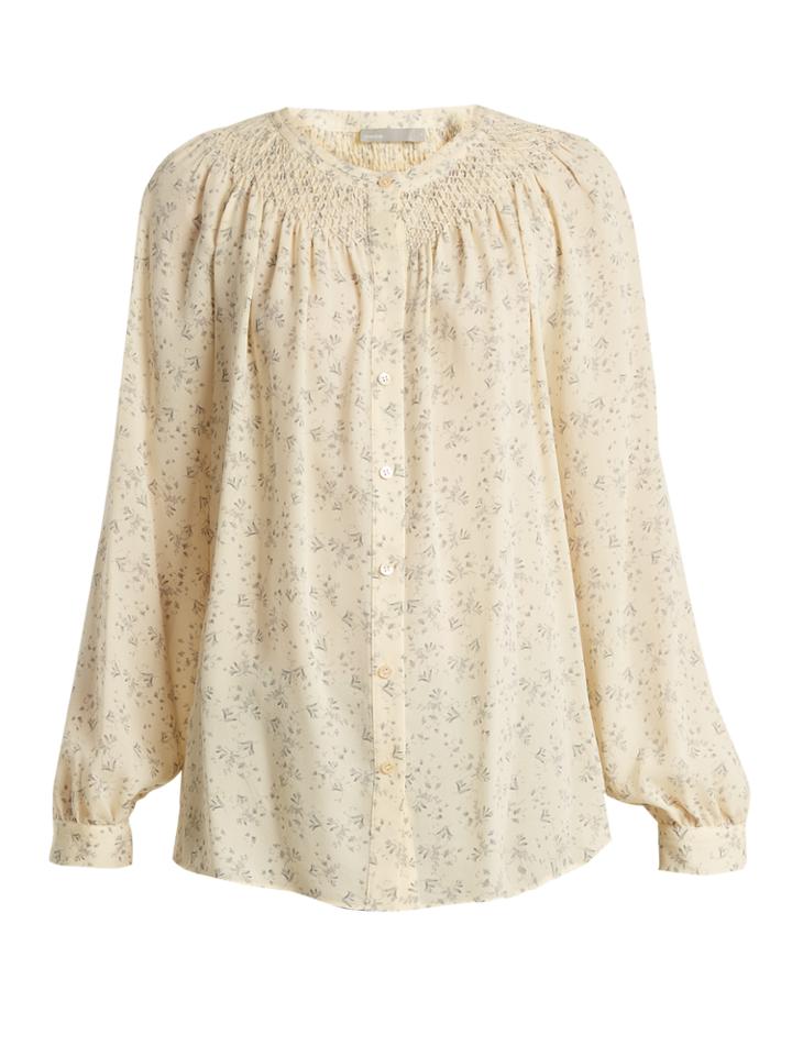 Vince Silk Floral-print Blouse