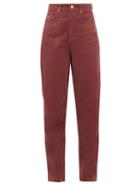 Matchesfashion.com Isabel Marant Toile - Corsyv Cotton Corduroy Straight Leg Trousers - Womens - Pink