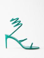 Rene Caovilla - Cleo 80 Crystal-studded Satin Sandals - Womens - Emerald