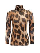 Matchesfashion.com Ganni - Leopard-print Mesh Roll-neck Top - Womens - Leopard