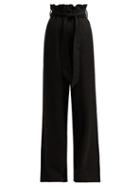 Matchesfashion.com Asceno - Paperbag Waist Linen Trousers - Womens - Black