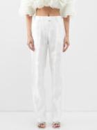 Aje - Gracious Linen-blend Tailored Trousers - Womens - Ivory