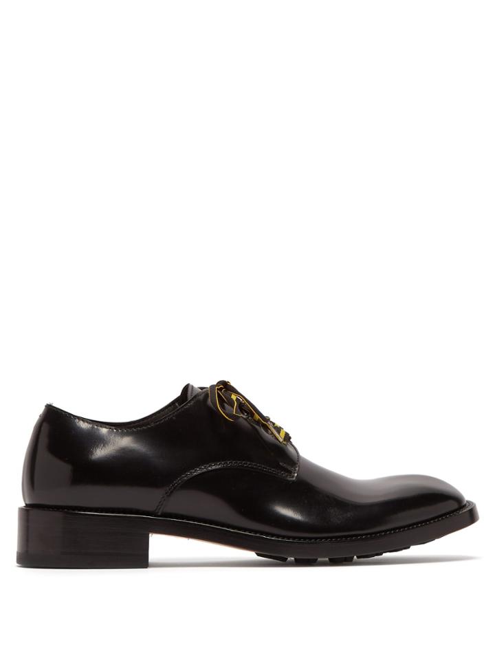Maison Margiela Contrast-laces Patent-leather Derby Shoes
