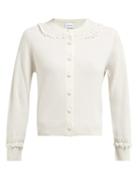 Matchesfashion.com Barrie - Bobble And Lace Stitch Cashmere Cardigan - Womens - Ivory
