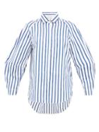 Matchesfashion.com Lee Mathews - Ottilie Striped Cotton Poplin Shirt - Womens - Blue White
