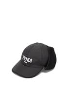 Matchesfashion.com Fendi - Logo-embroidered Ear-warmer Baseball Cap - Womens - Black