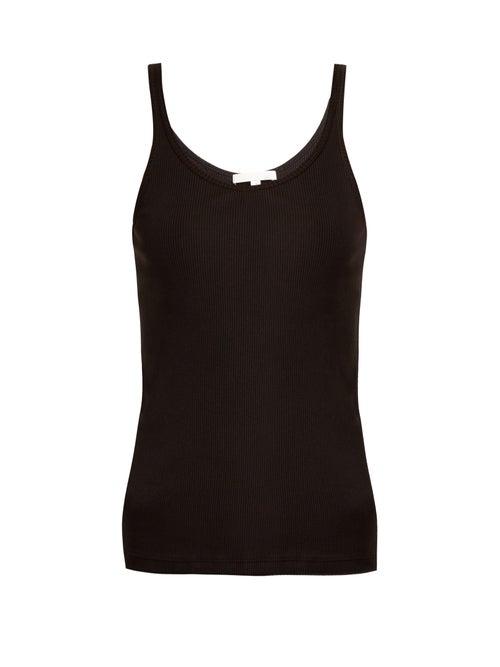 Ladies Lingerie Skin - Raisa Cotton Pyjama Tank Top - Womens - Black