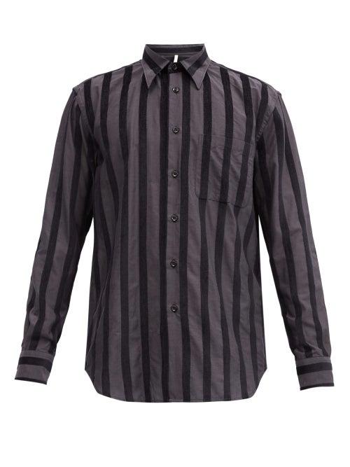 Matchesfashion.com Sunflower - Adrian Striped Cotton Shirt - Mens - Black
