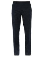 Matchesfashion.com Etro - Geometric Jacquard Cotton Blend Trousers - Mens - Blue