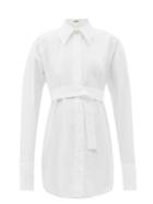 Matchesfashion.com Gauge81 - Patras Belted Cotton-poplin Mini Shirt Dress - Womens - White