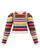 Ladies Rtw Sea - Ziggy Striped Crotchet Sweater - Womens - Multi