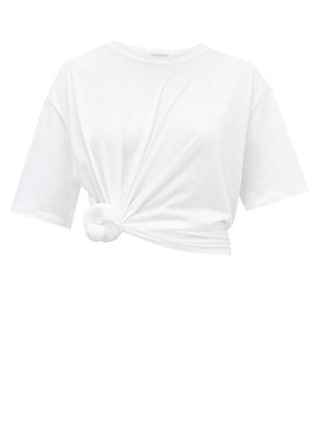 Matchesfashion.com Vika Gazinskaya - Knotted Cotton T Shirt - Womens - White